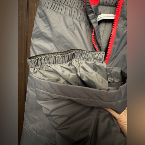 Columbia Gray/Red Out Grow Snow Ski Snowboard Pant Bibs Overalls XS Kids Unisex - Picture 7 of 10